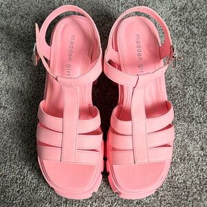 Madden Girl Vibrant Pink Strappy Sandals